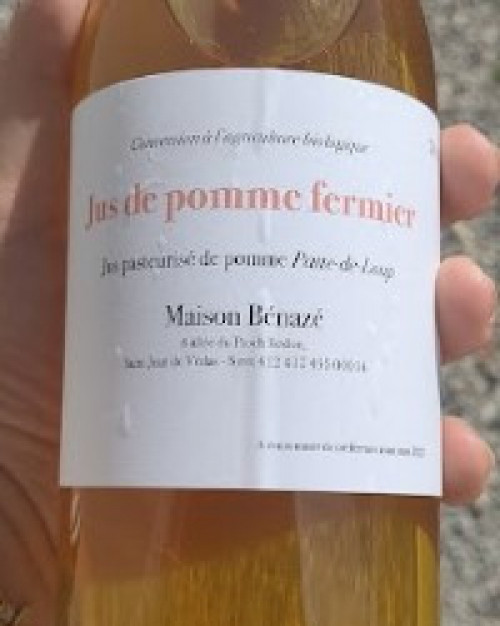 Jus Pomme fermier 1litre Les vergers de Saint Jean